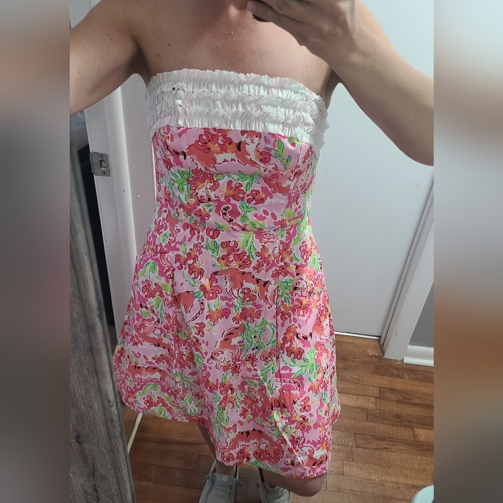 Lilly Pulitzer Strapless Ferra Dress Call Me Kitty Cat 6 - Picture 13 of 13